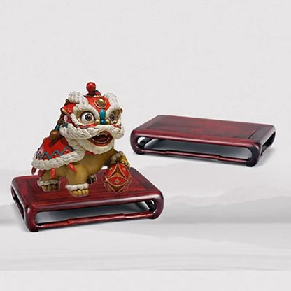 Red Sour Branch Ming Style Decoration Buddha Statue Solid Wood Base, Rectangular Strange Stone Vase, Redwood Bracket