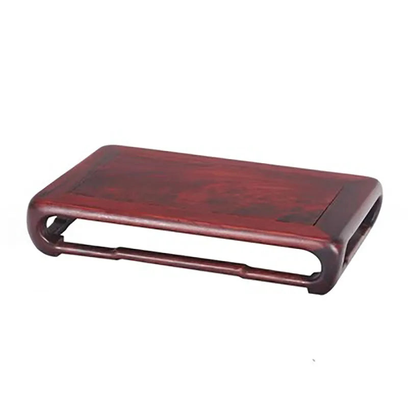 Red Sour Branch Ming Style Decoration Buddha Statue Solid Wood Base, Rectangular Strange Stone Vase, Redwood Bracket