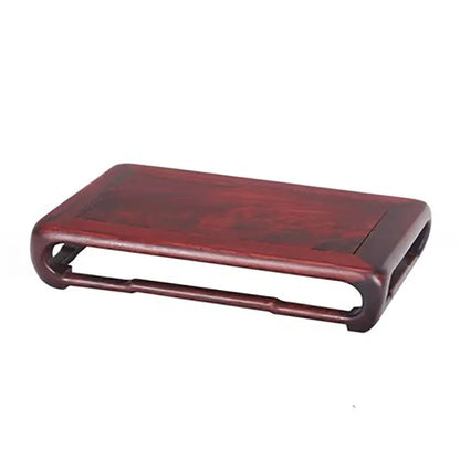 Red Sour Branch Ming Style Decoration Buddha Statue Solid Wood Base, Rectangular Strange Stone Vase, Redwood Bracket