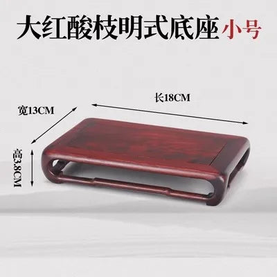 Red Sour Branch Ming Style Decoration Buddha Statue Solid Wood Base, Rectangular Strange Stone Vase, Redwood Bracket