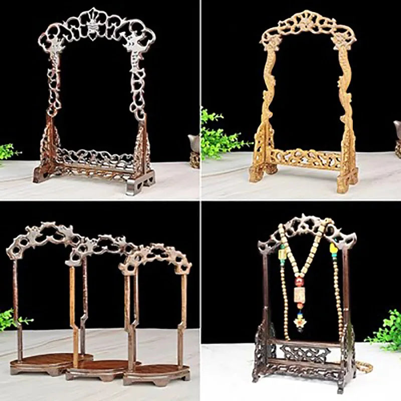 Red Wood Pendant Display Frame, Chinese Style Jewelry Frame, Antique Frame, Brush Holder, Carved Decoration