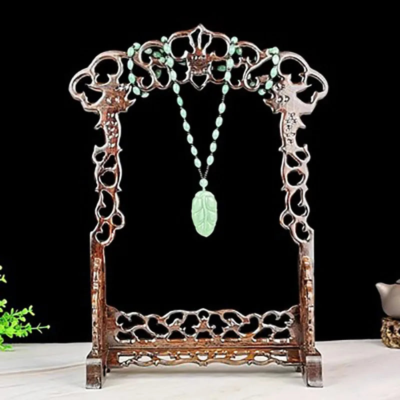 Red Wood Pendant Display Frame, Chinese Style Jewelry Frame, Antique Frame, Brush Holder, Carved Decoration