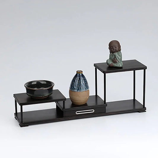 Red sandalwood Bogu frame Black sandalwood teapot frame ornament frame Rare stone jade base bonsai frame
