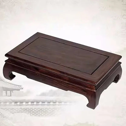 Red wood Buddha ornament base strange stone flowerpot vase bonsai aquarium handicraft solid wood rectangular bracket