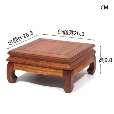 Red wood Buddha ornament base strange stone flowerpot vase bonsai aquarium handicraft solid wood rectangular bracket