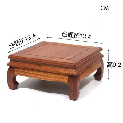 Red wood Buddha ornament base strange stone flowerpot vase bonsai aquarium handicraft solid wood rectangular bracket