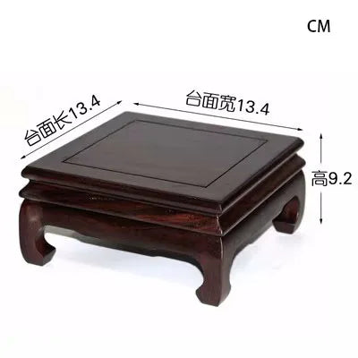 Red wood Buddha ornament base strange stone flowerpot vase bonsai aquarium handicraft solid wood rectangular bracket