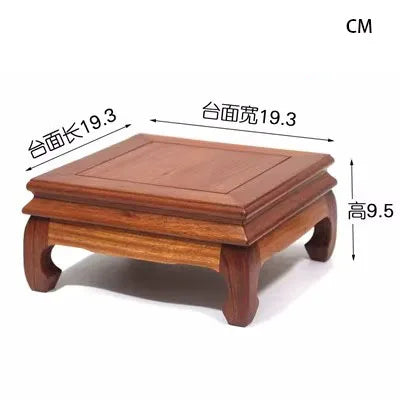 Red wood Buddha ornament base strange stone flowerpot vase bonsai aquarium handicraft solid wood rectangular bracket