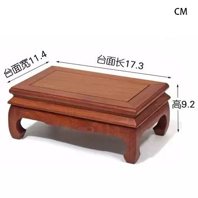 Red wood Buddha ornament base strange stone flowerpot vase bonsai aquarium handicraft solid wood rectangular bracket