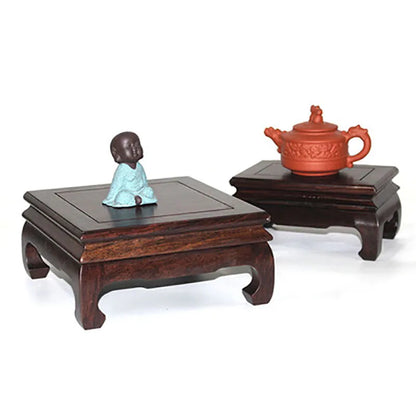 Red wood Buddha ornament base strange stone flowerpot vase bonsai aquarium handicraft solid wood rectangular bracket