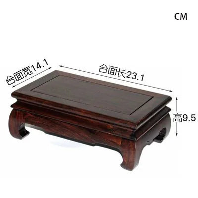 Red wood Buddha ornament base strange stone flowerpot vase bonsai aquarium handicraft solid wood rectangular bracket