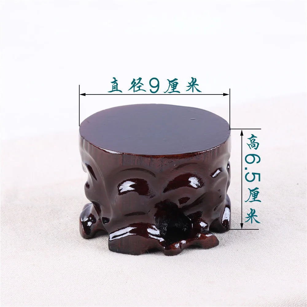 Red wood solid wood head base, strange jade, purple sand tea pot, vase, bonsai base, medium height circular base