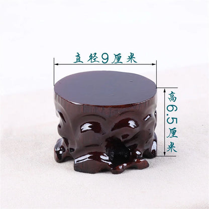 Red wood solid wood head base, strange jade, purple sand tea pot, vase, bonsai base, medium height circular base