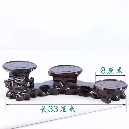 Red wood solid wood head base, strange jade, purple sand tea pot, vase, bonsai base, medium height circular base