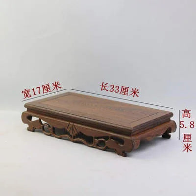 Redwood Carving Square Solid Wood Flower Pot Base Creative Carving Multi-Functional Base For Household Table Decorations