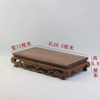 Redwood Carving Square Solid Wood Flower Pot Base Creative Carving Multi-Functional Base For Household Table Decorations