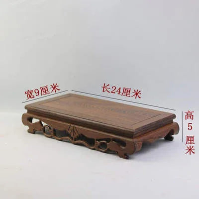 Redwood Carving Square Solid Wood Flower Pot Base Creative Carving Multi-Functional Base For Household Table Decorations