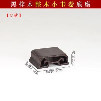 Redwood Crafts Decoration Base, Solid Wood Rare Stone, Wooden Seat Seal, Jade Buddha Statue, Small Book Scroll