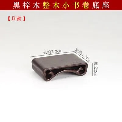 Redwood Crafts Decoration Base, Solid Wood Rare Stone, Wooden Seat Seal, Jade Buddha Statue, Small Book Scroll