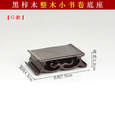 Redwood Crafts Decoration Base, Solid Wood Rare Stone, Wooden Seat Seal, Jade Buddha Statue, Small Book Scroll