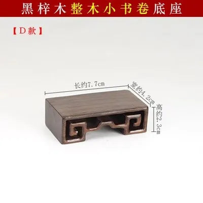 Redwood Crafts Decoration Base, Solid Wood Rare Stone, Wooden Seat Seal, Jade Buddha Statue, Small Book Scroll