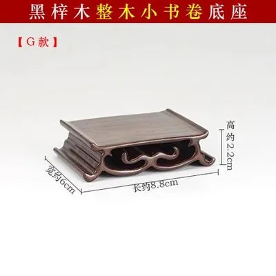 Redwood Crafts Decoration Base, Solid Wood Rare Stone, Wooden Seat Seal, Jade Buddha Statue, Small Book Scroll