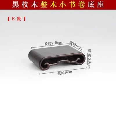 Redwood Crafts Decoration Base, Solid Wood Rare Stone, Wooden Seat Seal, Jade Buddha Statue, Small Book Scroll