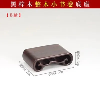 Redwood Crafts Decoration Base, Solid Wood Rare Stone, Wooden Seat Seal, Jade Buddha Statue, Small Book Scroll