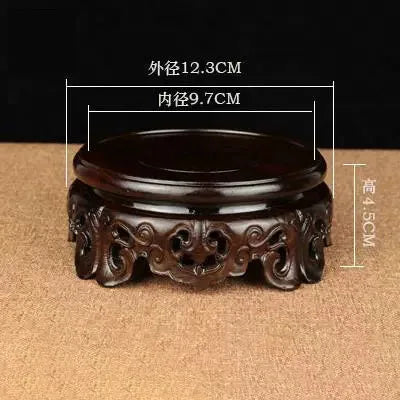 Redwood black branch wood round base solid wood bonsai ornaments log base strange stone jade purple sand teapot base
