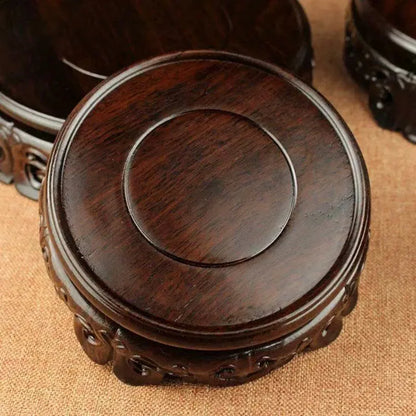 Redwood black branch wood round base solid wood bonsai ornaments log base strange stone jade purple sand teapot base