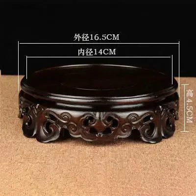 Redwood black branch wood round base solid wood bonsai ornaments log base strange stone jade purple sand teapot base