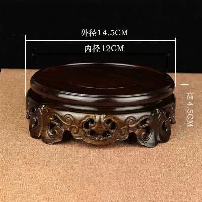 Redwood black branch wood round base solid wood bonsai ornaments log base strange stone jade purple sand teapot base