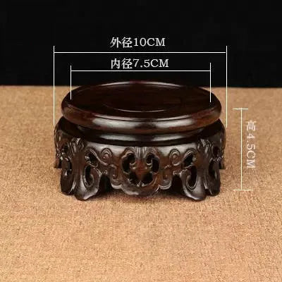Redwood black branch wood round base solid wood bonsai ornaments log base strange stone jade purple sand teapot base