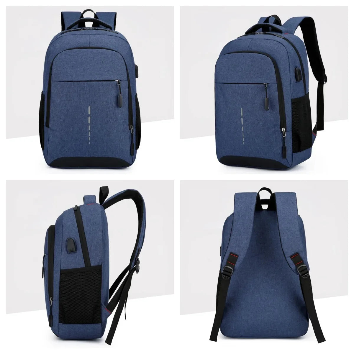 Reflective Men's 15.6 Inch Laptop Backpack USB Waterproof Notebook School Travel Bag Schoolbags Pack For Male Women Female