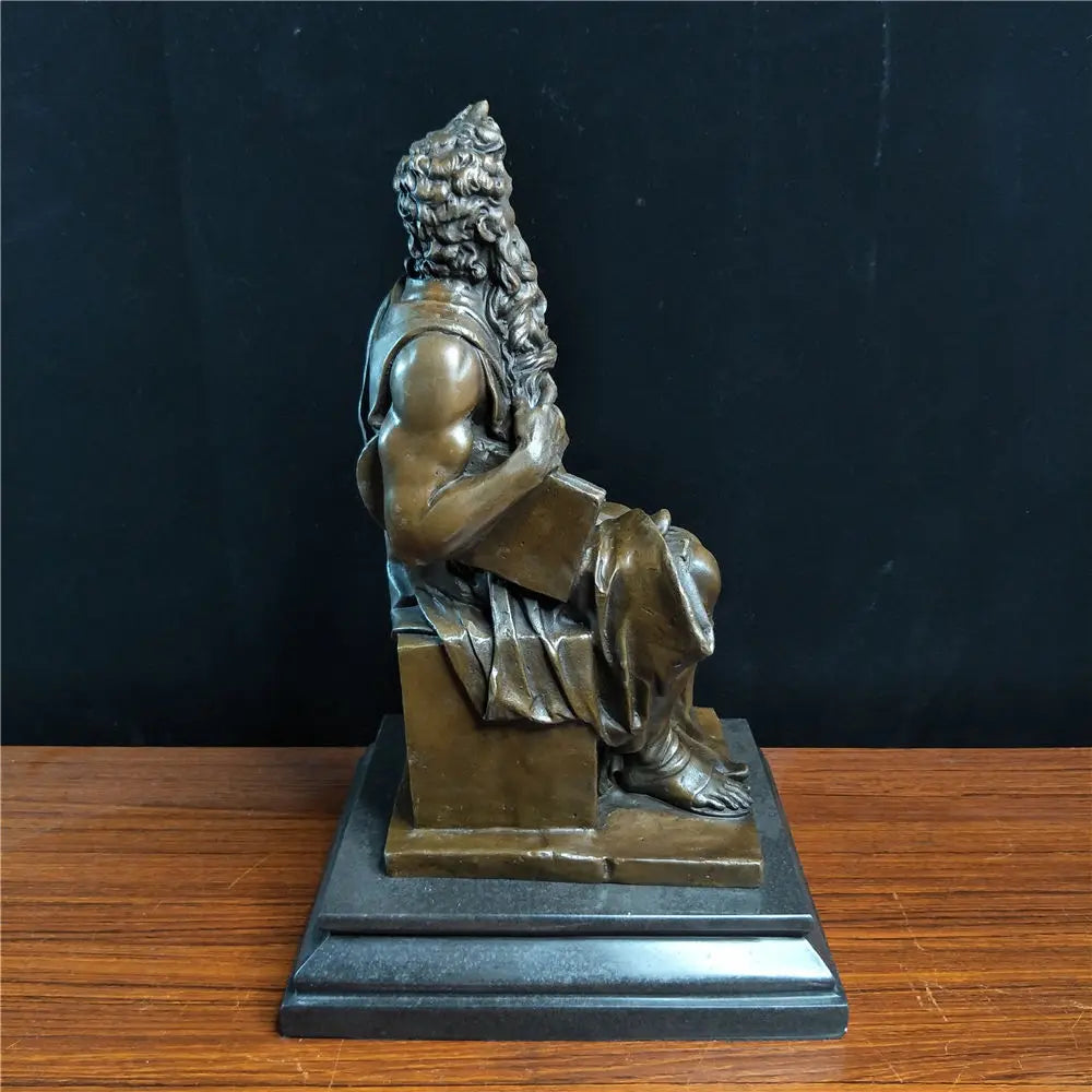 Religious Statue Moses Indoor Decor Bronze Sculpture TPY-010 QIbronze Crafts Carving Decoration