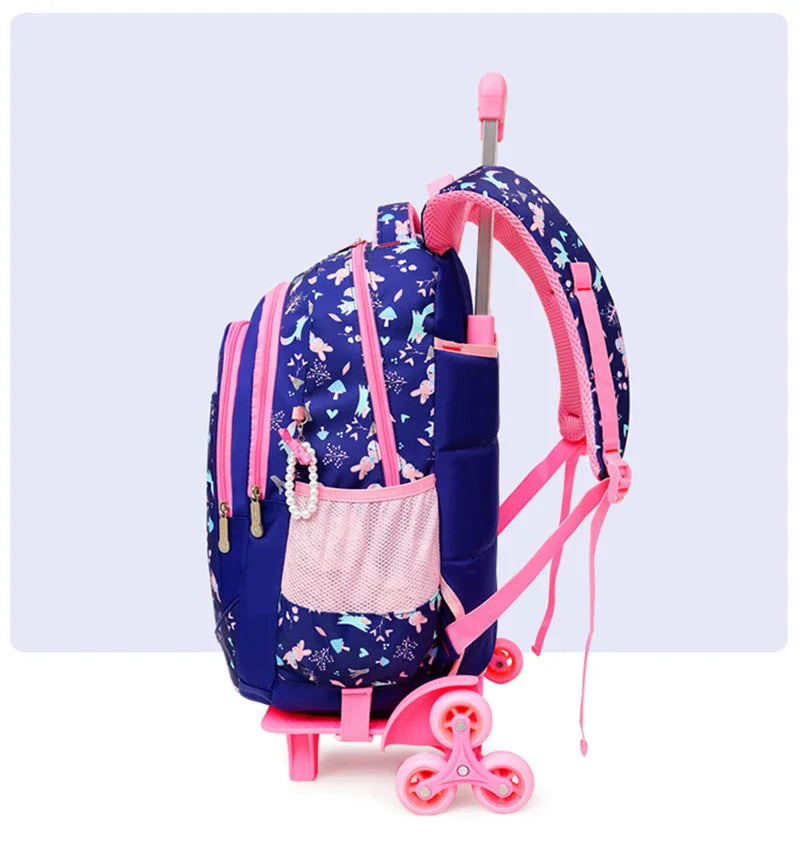 Removable 2/6 Wheels Kids boys girls Trolley Schoolbag Luggage Book Bag Backpack Children School Bags travel luggage sac mochila