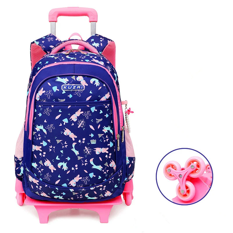 Removable 2/6 Wheels Kids boys girls Trolley Schoolbag Luggage Book Bag Backpack Children School Bags travel luggage sac mochila