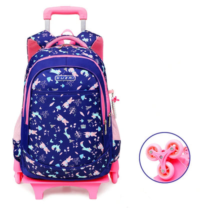 Removable 2/6 Wheels Kids boys girls Trolley Schoolbag Luggage Book Bag Backpack Children School Bags travel luggage sac mochila
