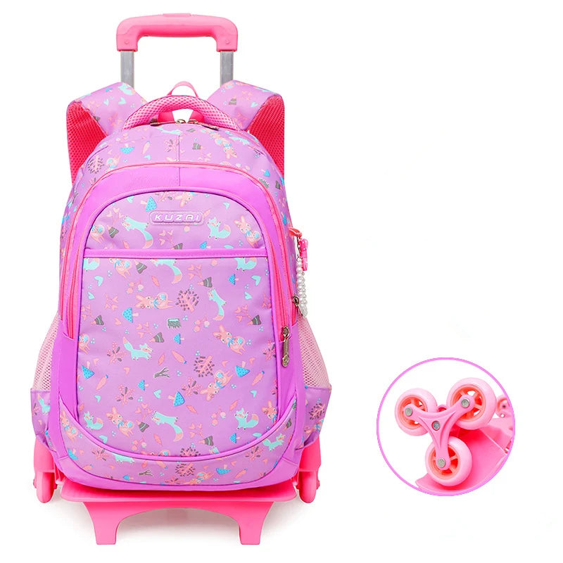 Removable 2/6 Wheels Kids boys girls Trolley Schoolbag Luggage Book Bag Backpack Children School Bags travel luggage sac mochila