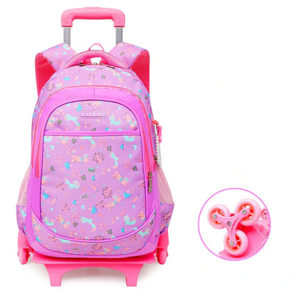 Removable 2/6 Wheels Kids boys girls Trolley Schoolbag Luggage Book Bag Backpack Children School Bags travel luggage sac mochila