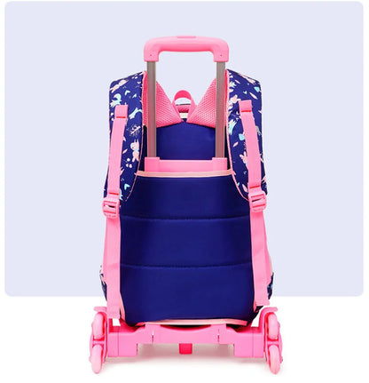 Removable 2/6 Wheels Kids boys girls Trolley Schoolbag Luggage Book Bag Backpack Children School Bags travel luggage sac mochila
