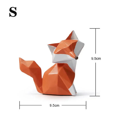 Resin Abstract Animal Fox Decoration Statue Geometric Art Sculpture European style Home Living Room, Room, Office Accessories