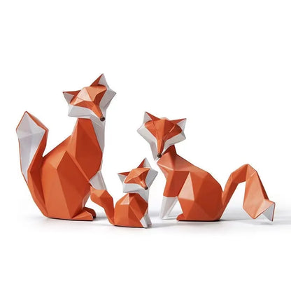 Resin Abstract Animal Fox Decoration Statue Geometric Art Sculpture European style Home Living Room, Room, Office Accessories