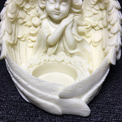 Resin Angel Maiden Character Decoration Statue Hand-Carved Luxury Home Room Office Desktop Romantic Candlestick Decor Statue