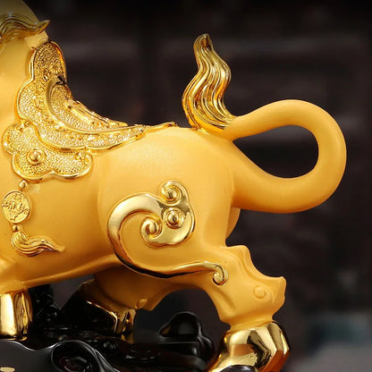 Resin Animal Bull Statue Art Sculpture Fortune Cattle  High Quality Home Living Room Office Decorative Crafts Free Delivery