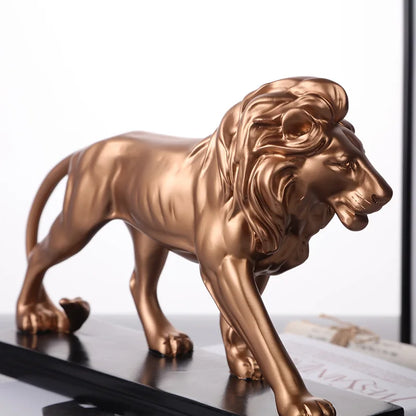 Resin Animal Male Lion Statue Modern Art Sculpture European Style Home Room Office Outdoor Garden Decoration Statue 10.21 in