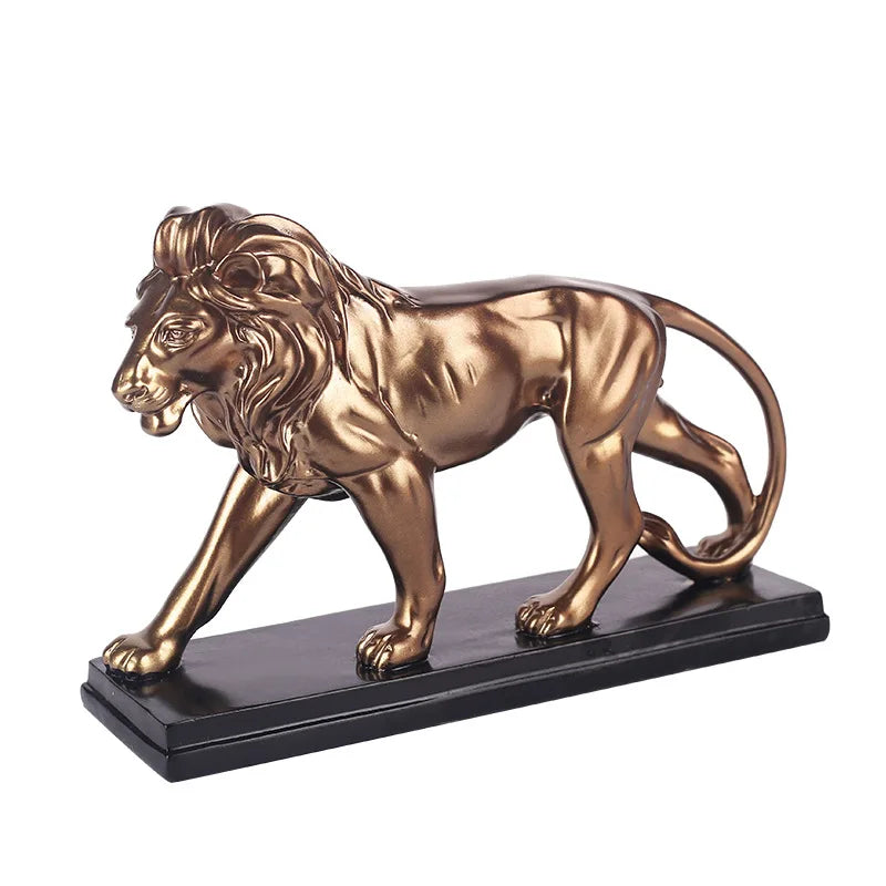 Resin Animal Male Lion Statue Modern Art Sculpture European Style Home Room Office Outdoor Garden Decoration Statue 10.21 in