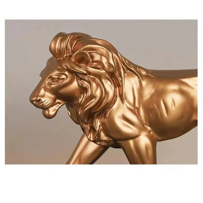 Resin Animal Male Lion Statue Modern Art Sculpture European Style Home Room Office Outdoor Garden Decoration Statue 10.21 in