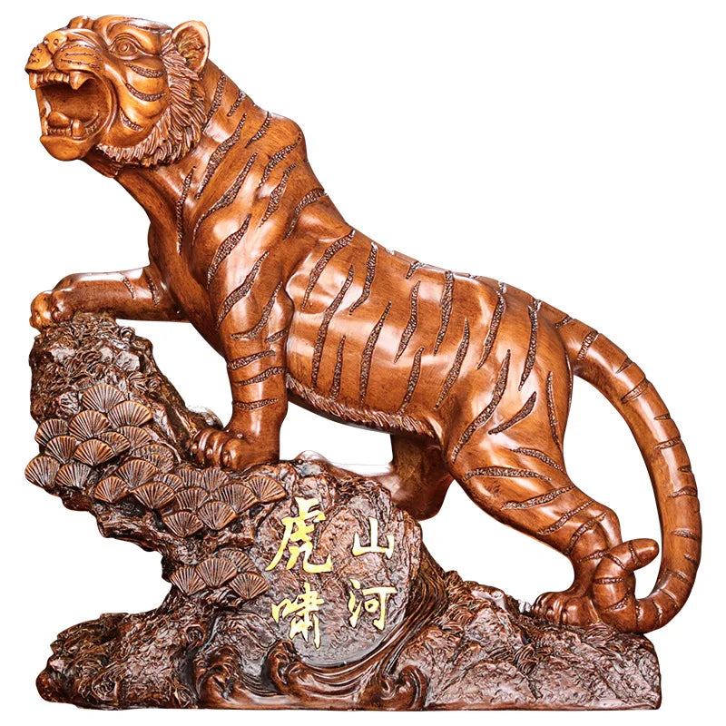 Resin Animal Sculpture, Tiger Statue, Art Ornaments, Modern Home Decoration, Office Accessories, Gift