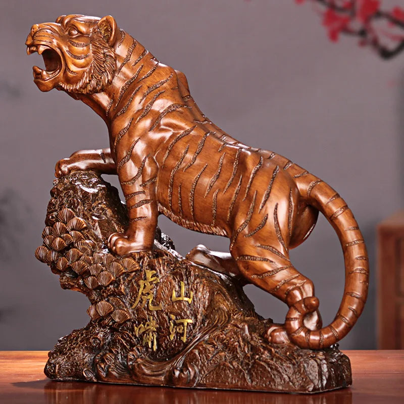 Resin Animal Sculpture, Tiger Statue, Art Ornaments, Modern Home Decoration, Office Accessories, Gift